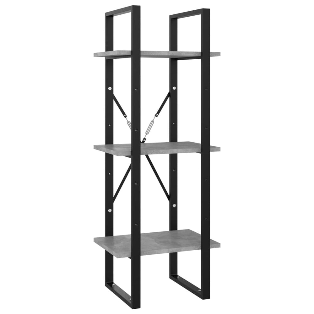 Betongraues Bücherregal mit 3 Fächern