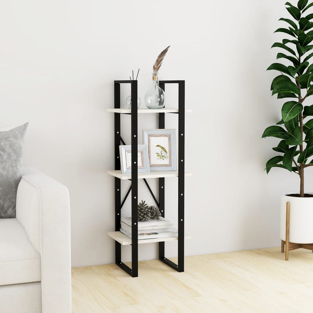 Weißes Bücherregal Kiefer Massivholz 105cm