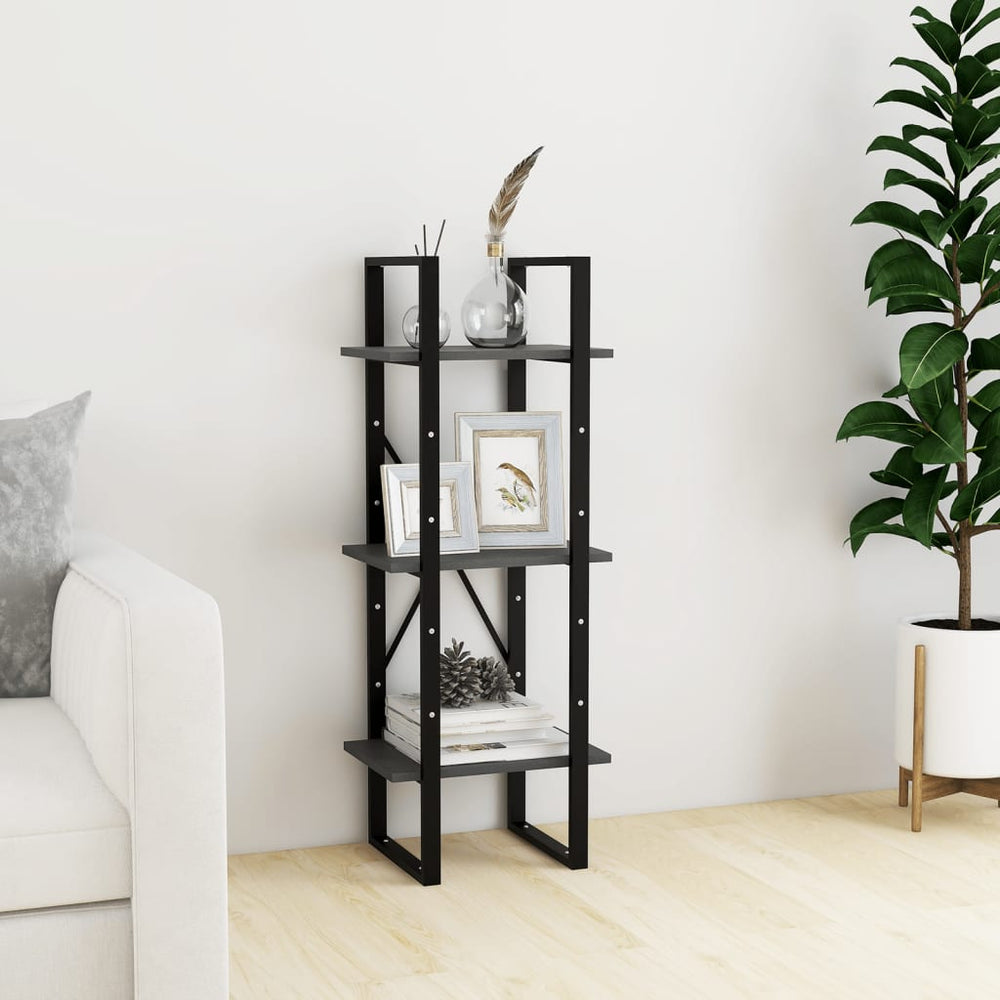 Graues Bücherregal mit 3 Böden