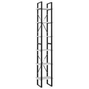 Bücherregal Weiß, 6 Fächer, 210 cm Hoch