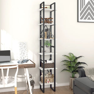 Bücherregal Weiß, 6 Fächer, 210 cm Hoch