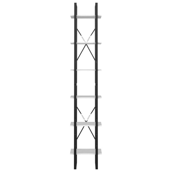 Bücherregal Weiß, 6 Fächer, 210 cm Hoch