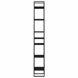 Schwarzes Bücherregal mit 6 Fächern