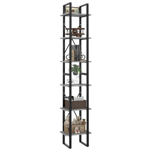 vidaXL Bibliothèque 6 compartiments Gris béton 40x30x210 cm Bois d'ingénierie