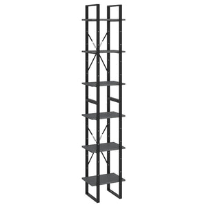 Hohes Bücherregal Grau 40x30x210cm Kiefer Massivholz