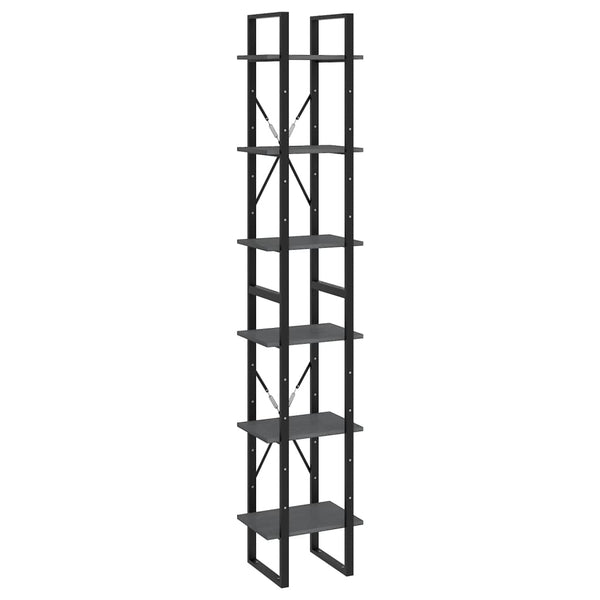 Hohes Bücherregal Grau 40x30x210cm Kiefer Massivholz