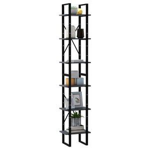Hohes Bücherregal Grau 40x30x210cm Kiefer Massivholz