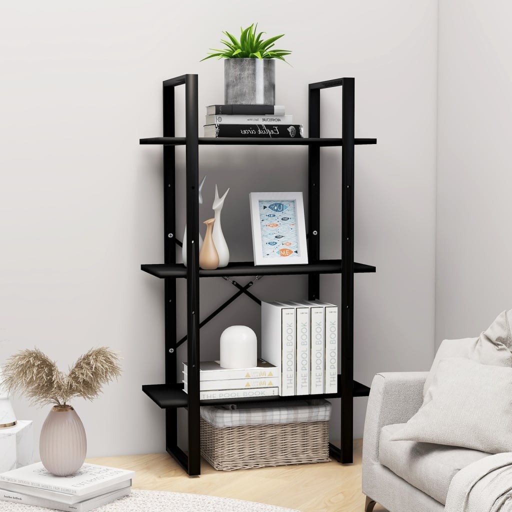 Schwarzes Lagerregal 60x30x105 cm