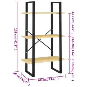 Massivholz Standregal Kiefer 60x30x105 cm