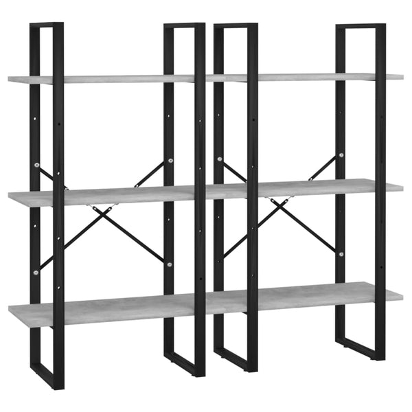 Betongraues Lagerregal 60x30x210 cm