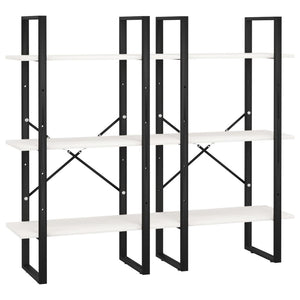 Weißes Lagerregal Kiefer Massivholz 60x30x210 cm
