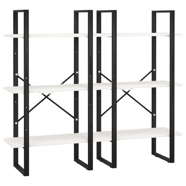 Weißes Lagerregal Kiefer Massivholz 60x30x210 cm