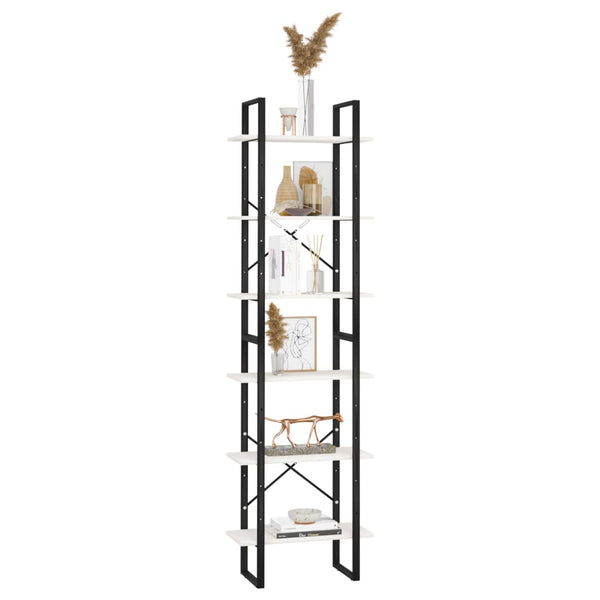 Weißes Lagerregal Kiefer Massivholz 60x30x210 cm