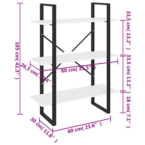 Bücherregal Weiß 80x30x105 cm