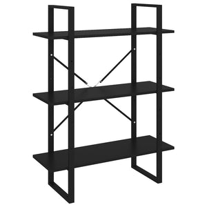 Schwarzes Bücherregal 80x105 cm