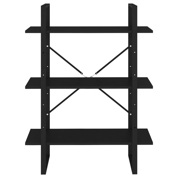 Schwarzes Bücherregal 80x105 cm