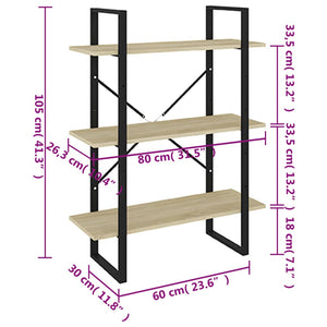 Bücherregal Sonoma Eiche, 80 cm