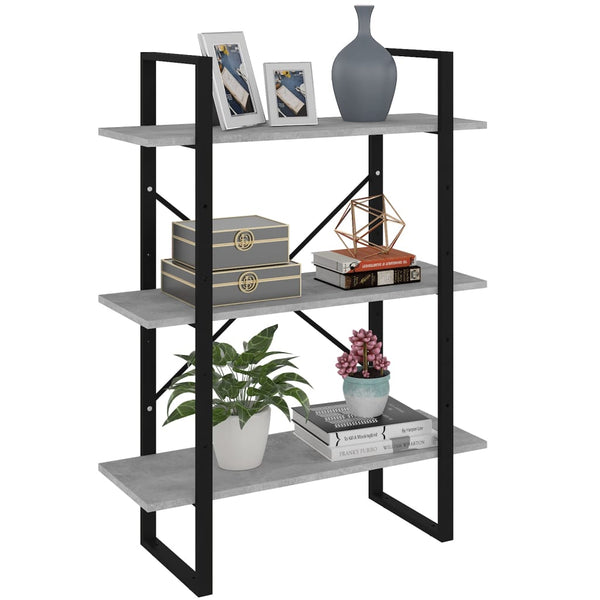 Betongraues Bücherregal 80x105 cm