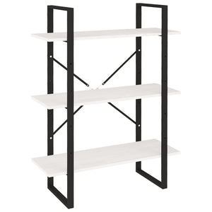 vidaXL Bibliothèque 3 étagères Blanc 80x30x105 cm Bois de pin massif