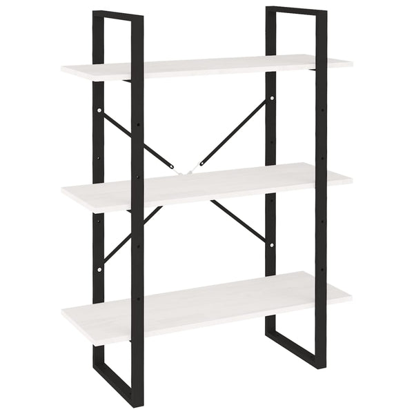 vidaXL Bibliothèque 3 étagères Blanc 80x30x105 cm Bois de pin massif