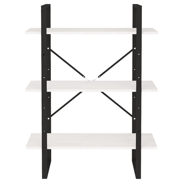 vidaXL Bibliothèque 3 étagères Blanc 80x30x105 cm Bois de pin massif