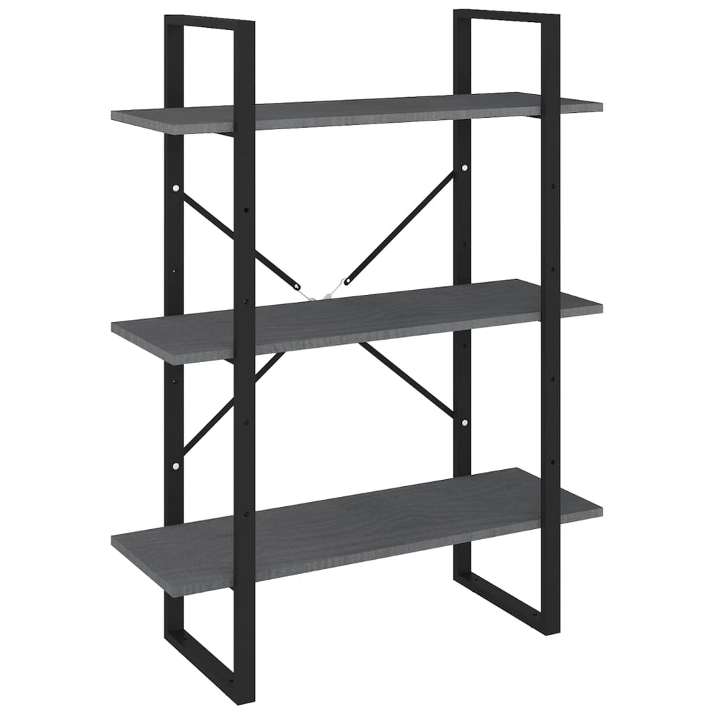 Graues Kiefer Massivholz Bücherregal