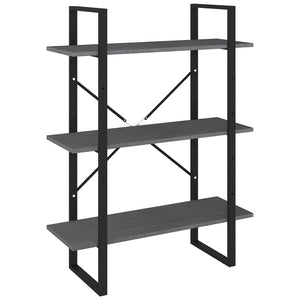 Graues Kiefer Massivholz Bücherregal