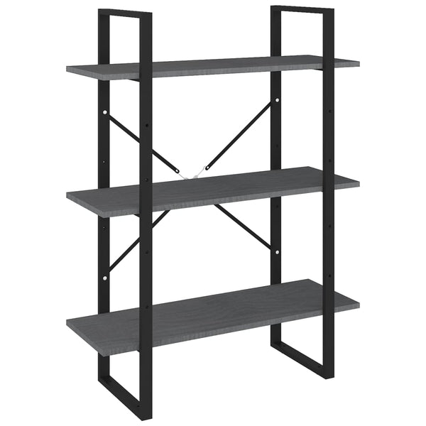 Graues Kiefer Massivholz Bücherregal