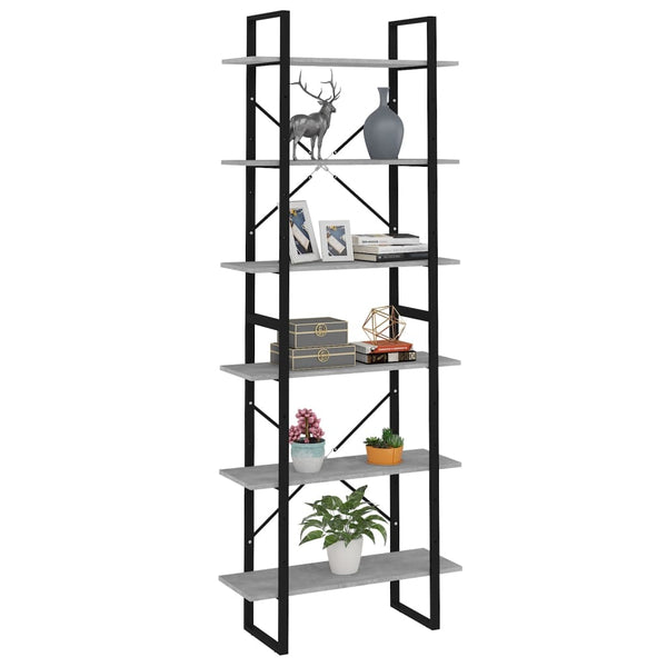 vidaXL Armoire haute gris béton 80x30x210 cm bois d'ingénierie