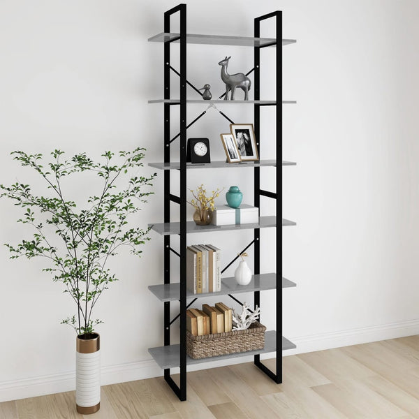 vidaXL Armoire haute gris béton 80x30x210 cm bois d'ingénierie