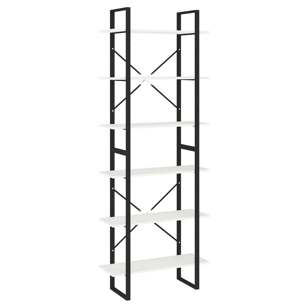 Weißes Standregal 80x30x210cm Kiefer Massivholz