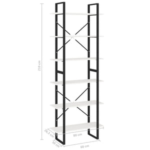 Weißes Standregal 80x30x210cm Kiefer Massivholz