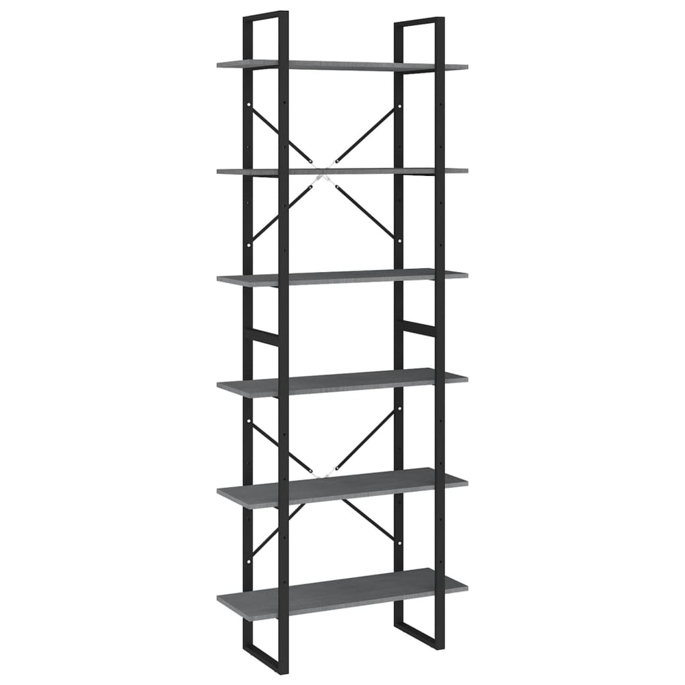 Hohes Standregal Grau 80x210cm Kiefer Massivholz