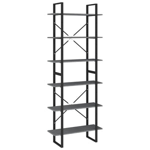 vidaXL Étagère de rangement haute gris 80x30x210 cm pin massif