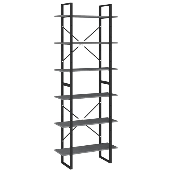 vidaXL Étagère de rangement haute gris 80x30x210 cm pin massif