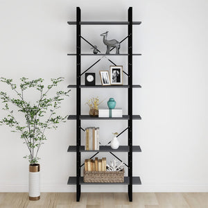 vidaXL Étagère de rangement haute gris 80x30x210 cm pin massif
