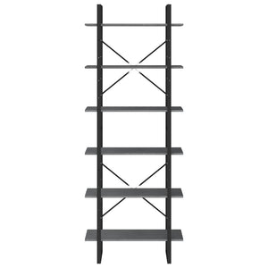 vidaXL Étagère de rangement haute gris 80x30x210 cm pin massif