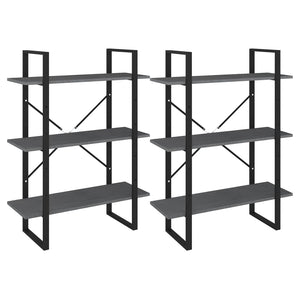 vidaXL Étagère de rangement haute gris 80x30x210 cm pin massif