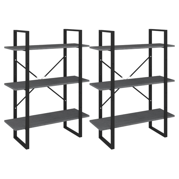 vidaXL Étagère de rangement haute gris 80x30x210 cm pin massif