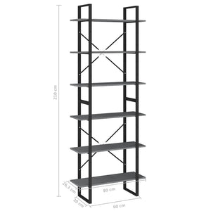 vidaXL Étagère de rangement haute gris 80x30x210 cm pin massif