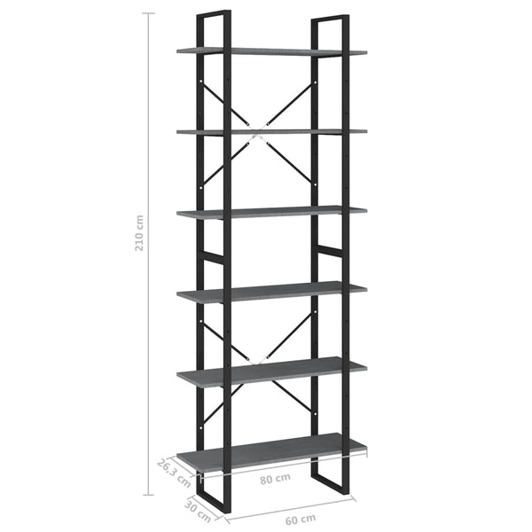 vidaXL Étagère de rangement haute gris 80x30x210 cm pin massif