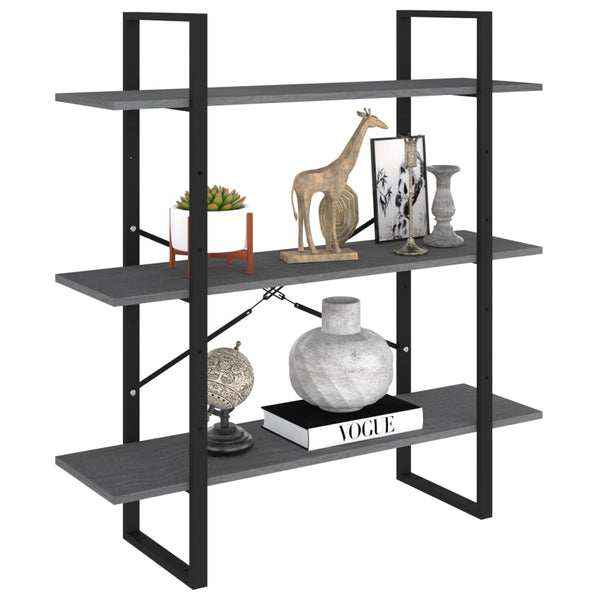 Graues Bücherregal Kiefer Massivholz 100x105 cm