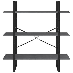 Graues Bücherregal Kiefer Massivholz 100x105 cm