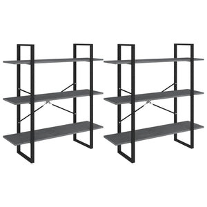 Graues Standregal Kiefer 100x30x210cm