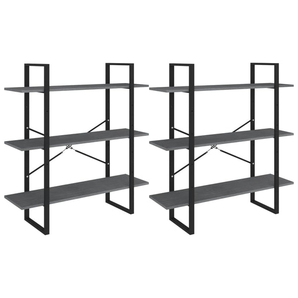 Graues Standregal Kiefer 100x30x210cm