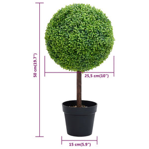 Künstlicher Buchsbaum Kugel mit Topf 50cm