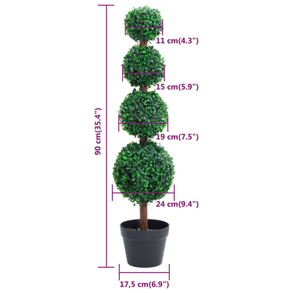 Künstlicher Buchsbaum Kugel 90cm mit Topf