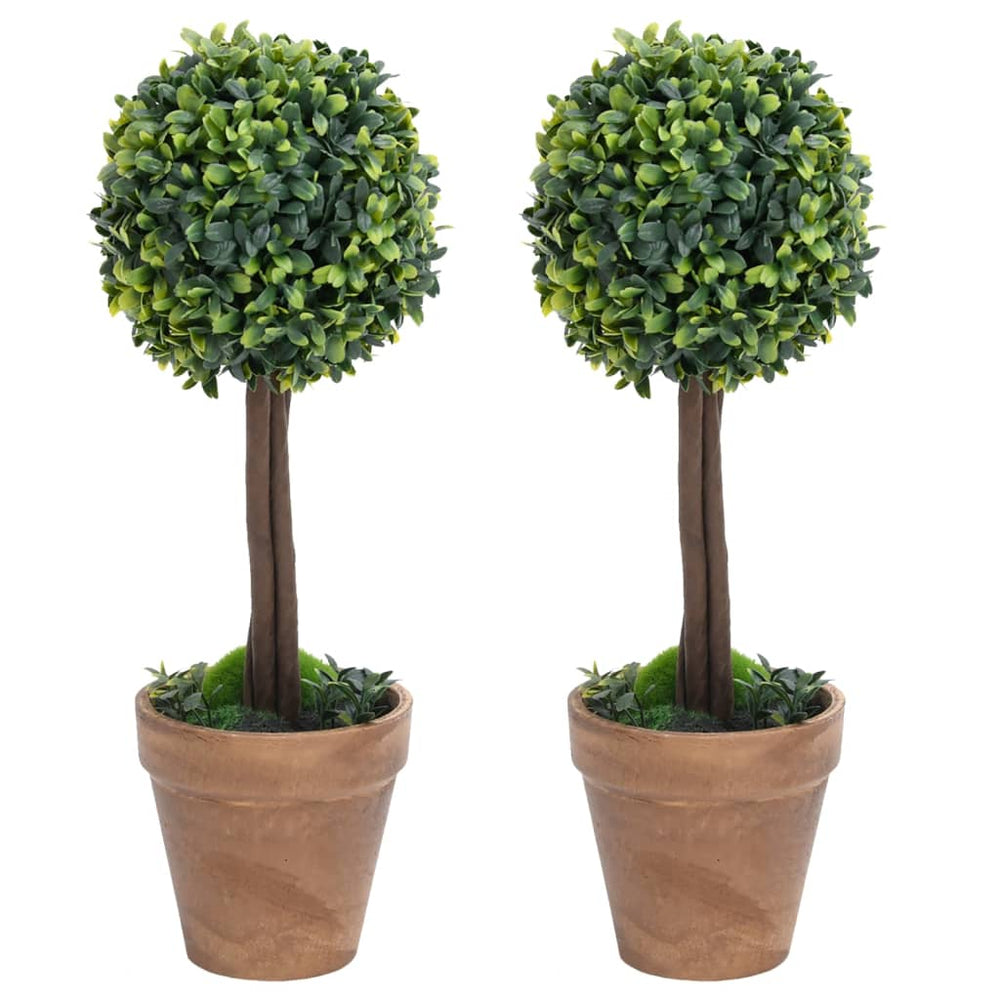 Künstliche Buchsbäume Kugelform 41cm - 2er Set