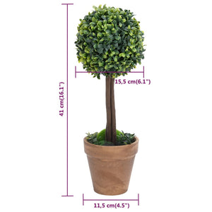 Künstliche Buchsbäume Kugelform 41cm - 2er Set