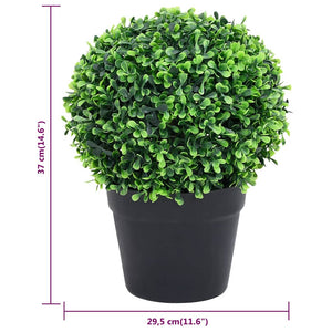 Künstliche Buchsbäume Kugelform 37cm - 2er Set